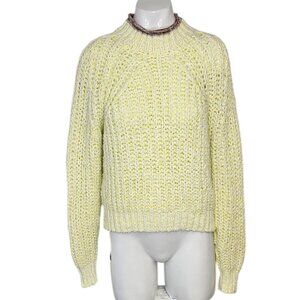 Aritzia Wilfred Confetti Open Knit Long Sleeve Mock Neck Sweater Size Small